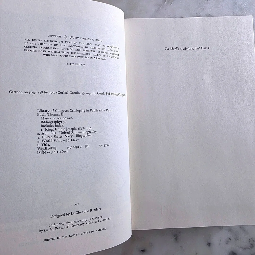 Master Sea Power Fleet Admiral Ernest King Thomas Buell First Edition  Book 1980